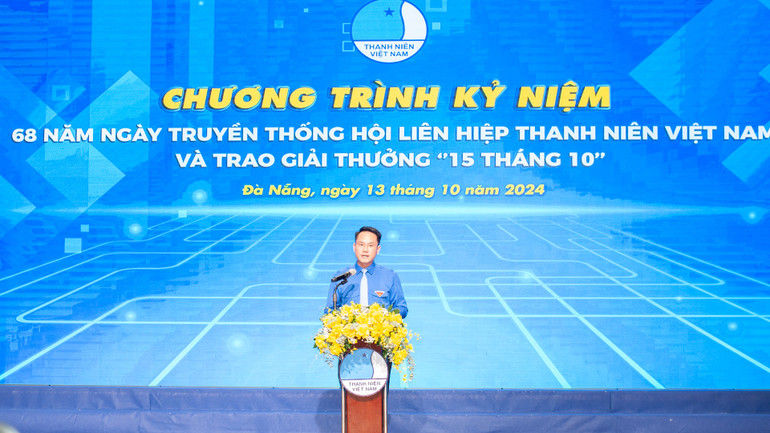 Phó Chủ tịch Thường trực Trung ương Hội Liên hiệp Thanh niên Việt Nam Nguyễn Kim Quy phát biểu khai mạc.