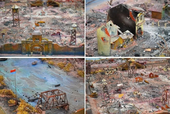 Hình ảnh sa bàn bối cảnh Thành cổ Quảng Trị (dựng với tỉ lệ 1:72).