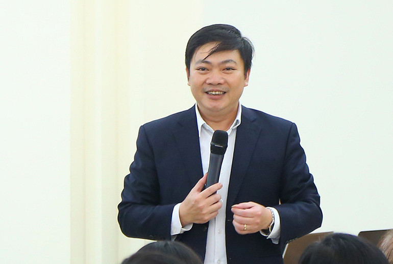 Phó Vụ trưởng Vụ Bảo hiểm xã hội Nguyễn Duy Cường tại họp báo. (Ảnh: Giáp Tống)