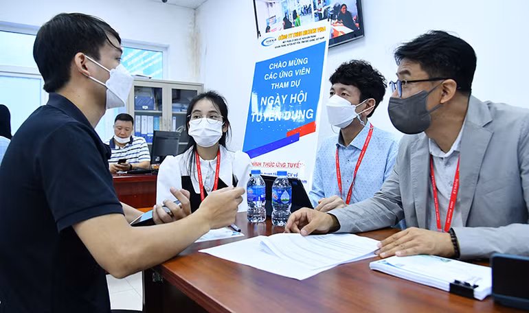 Phiên giao dịch việc làm cho lao động EPS và IM Japan ngày 17/11/2022 tại Hà Nội. (Ảnh: Thủy Nguyên)