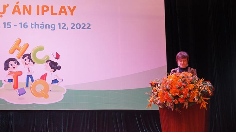 Giám đốc chương trình quốc gia VVOB tại Việt Nam Karolina Rutkowska chia sẻ tại hội thảo. (Ảnh: VVOB) Giám đốc chương trình quốc gia VVOB tại Việt Nam Karolina Rutkowska chia sẻ tại hội thảo. (Ảnh: VVOB)