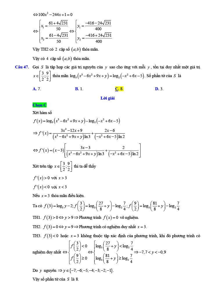 Đáp án gợi ý chi tiết đề thi Toán mã 101 của kỳ thi tốt nghiệp trung học phổ thông 2023 ảnh 17