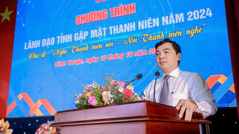 Bí thư Tỉnh ủy Bình Thuận Nguyễn Hoài Anh phát biểu tại chương trình Bí thư Tỉnh ủy Bình Thuận Nguyễn Hoài Anh phát biểu tại chương trình