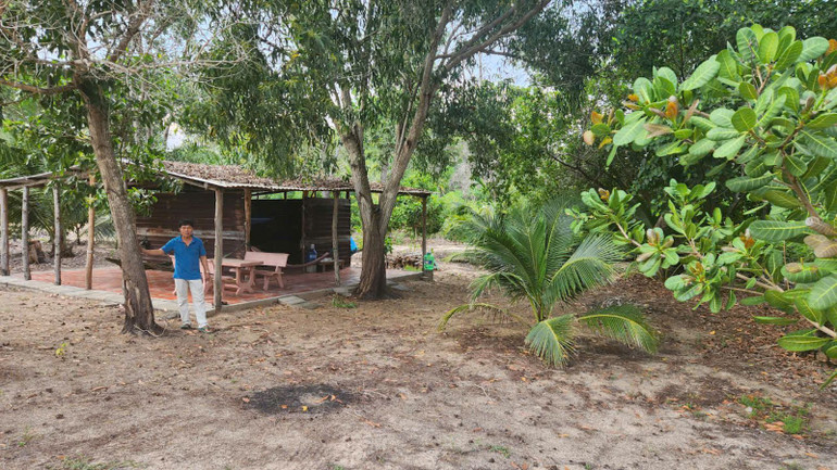 Ông Đặng Thành Lập (địa chỉ khu phố Suối Nước, phường Mũi Né) đang khai hoang diện tích 13,313,3m2