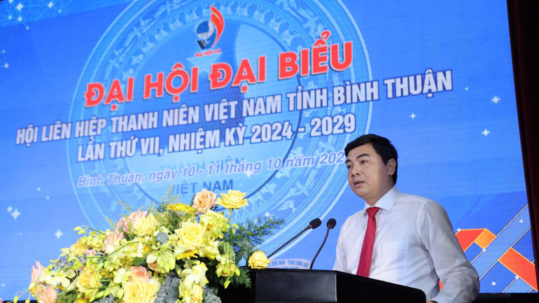 Bí thư Tỉnh ủy Bình Thuận Nguyễn Hoài Anh phát biểu chỉ đạo