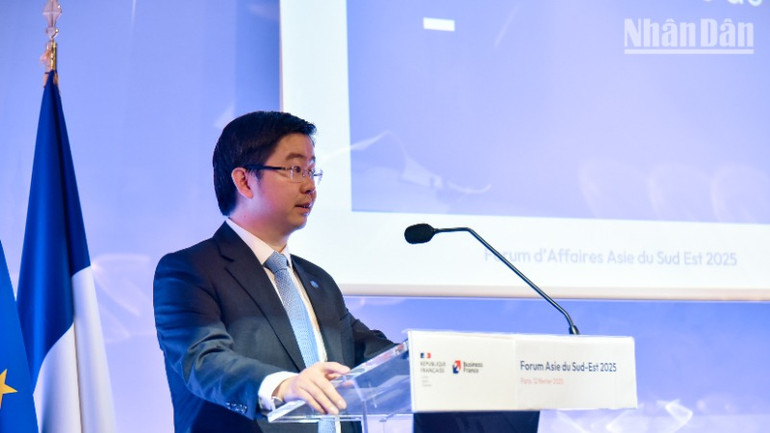 Thứ trưởng Bùi Hoàng Phương nhấn mạnh, Việt Nam luôn sẵn sàng là đối tác đáng tin cậy cho sự hợp tác lâu dài, tạo các điều kiện thuận lợi cho các nhà đầu tư Pháp và châu Âu. Thứ trưởng Bùi Hoàng Phương nhấn mạnh, Việt Nam luôn sẵn sàng là đối tác đáng tin cậy cho sự hợp tác lâu dài, tạo các điều kiện thuận lợi cho các nhà đầu tư Pháp và châu Âu.