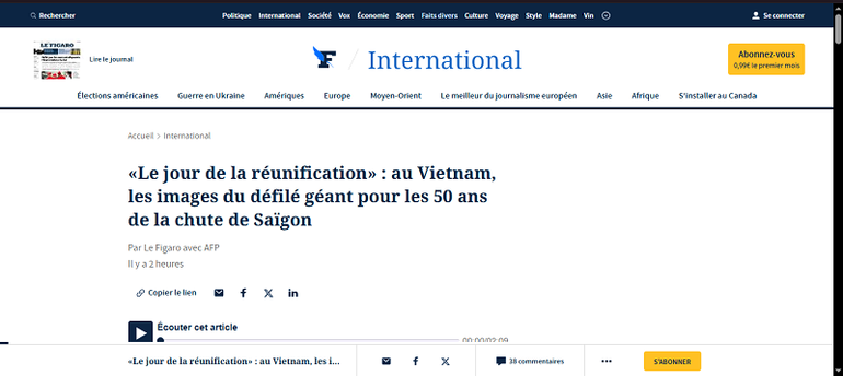 Tờ Le Figaro tường thuật Lễ kỷ niệm. Tờ Le Figaro tường thuật Lễ kỷ niệm.