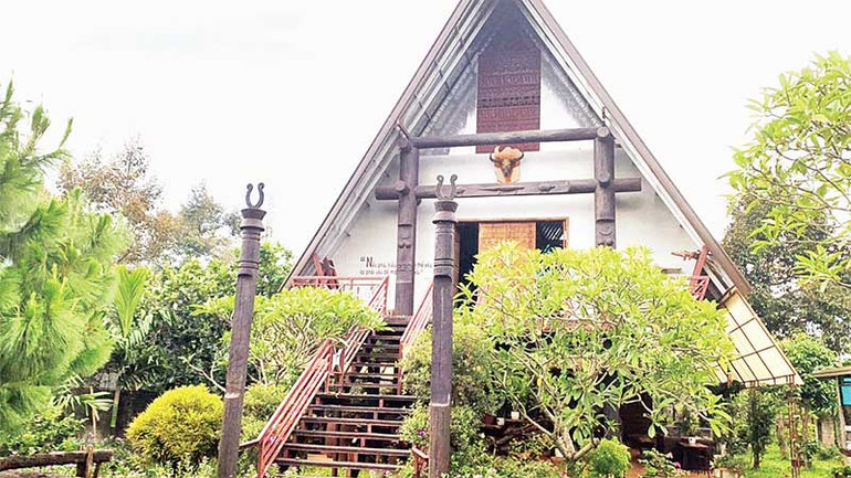 Bảo tàng được thiết kế như một ngôi nhà sàn dài truyền thống của người Ê Đê.