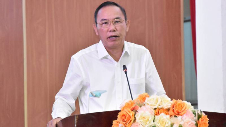 Thứ trưởng Nông nghiệp và Phát triển nông thôn Phùng Đức Tiến phát biểu tại hội nghị công bố quy hoạch. (Ảnh: HOÀNG TRUNG)