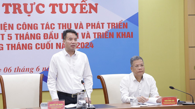 Tổng Giám đốc Nguyễn Thế Mạnh phát biểu tại hội nghị. (Ảnh: VSS) Tổng Giám đốc Nguyễn Thế Mạnh phát biểu tại hội nghị. (Ảnh: VSS)