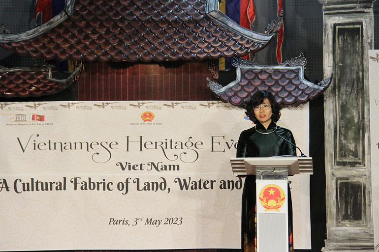 Đại sứ Lê Thị Hồng Vân: Việt Nam rất coi trọng công tác bảo vệ và phát huy giá trị di sản văn hóa dân tộc. (Ảnh: Khải Hoàn)