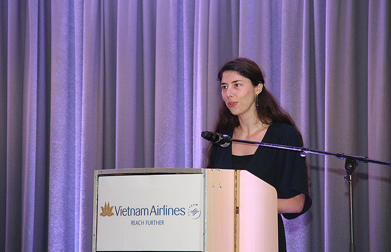 Bà Mathilde Teruya đánh giá cao vai trò cầu nối của Vietnam Airlines trong quan hệ hợp tác và hữu nghị giữa hai nước. (Ảnh: Khải Hoàn)