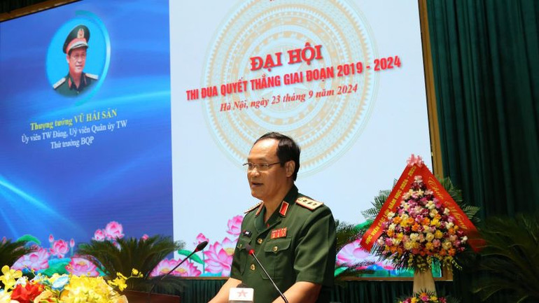 Thứ trưởng Quốc phòng Vũ Hải Sản phát biểu tại Đại hội.