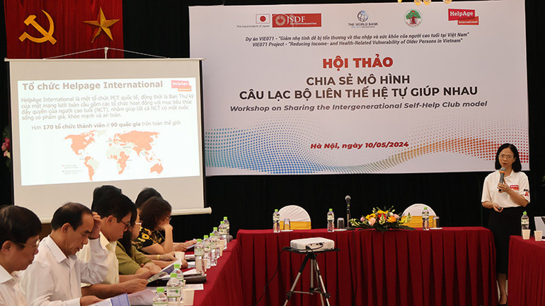 Giám đốc Quốc gia của HelpAge International tại Việt Nam Trần Bích Thủy chia sẻ thông tin tại hội thảo.