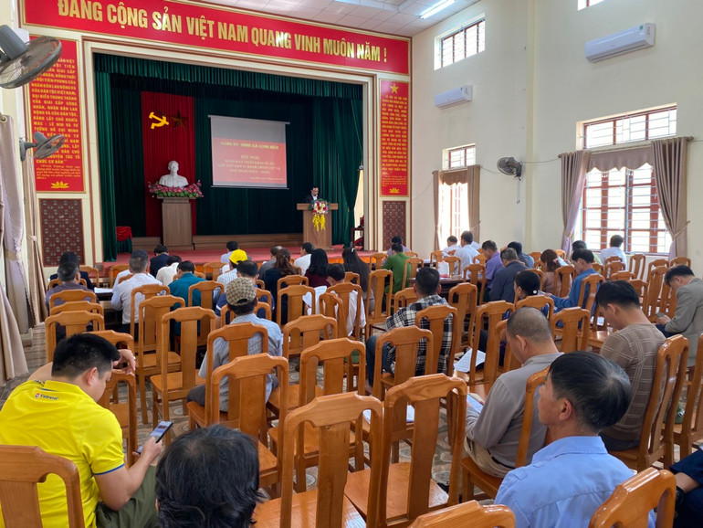 Đảng ủy, UBND xã Cộng Hiền tổ chức giao ban triển khai Đề án sắp xếp đơn vị hành chính cấp xã giai đoạn 2023-2025.
