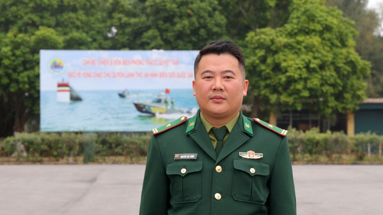 Thiếu tá Nguyễn Việt Hưng - Phó Chỉ huy Đồn Biên phòng Trà Cổ.