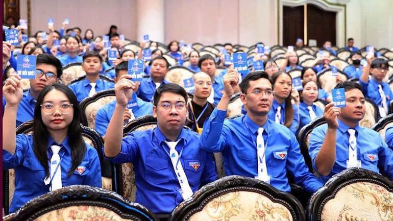 Các đại biểu dự Đại hội Hội Liên hiệp Thanh niên Việt Nam tỉnh Nam Định lần thứ 6, nhiệm kỳ 2024-2029.