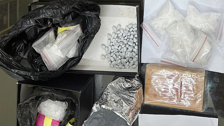 Số ma túy được lực lượng Công an thu giữ trong quá trình bắt và khám xét các đối tượng.