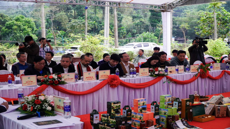 Các đại biểu tham dự Hội thảo các giải pháp thu hút đầu tư, khai thác, phát triển bền vững du lịch Nam Trà My gắn với Sâm Ngọc Linh.