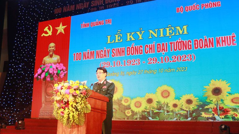 Đại tướng Lương Cường phát biểu tại Lễ kỷ niệm 100 năm Ngày sinh Đại tướng Đoàn Khuê.