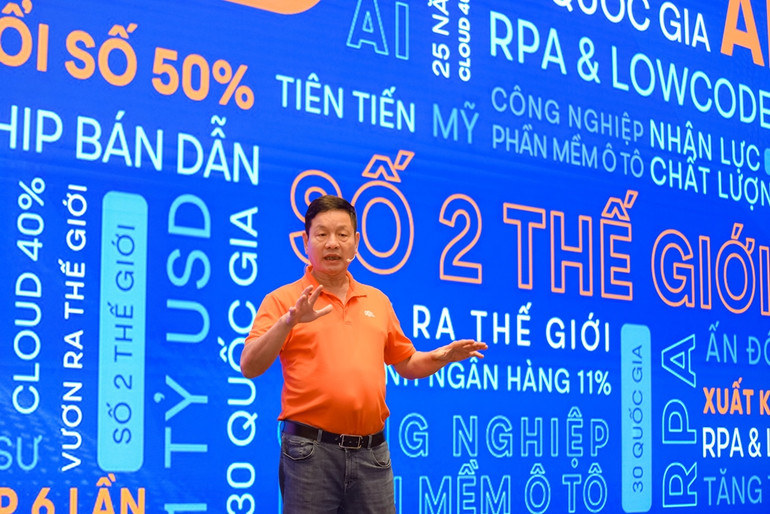 Ông Trương Gia Bình, Chủ tịch HĐQT FPT phát biểu.