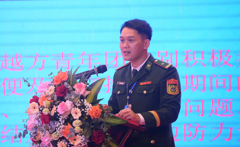Thiếu tá Phùng Lý Huỳnh, Đồn Biên phòng Bắc Xa, Bộ đội Biên phòng Lạng Sơn, tham luận tại tọa đàm.