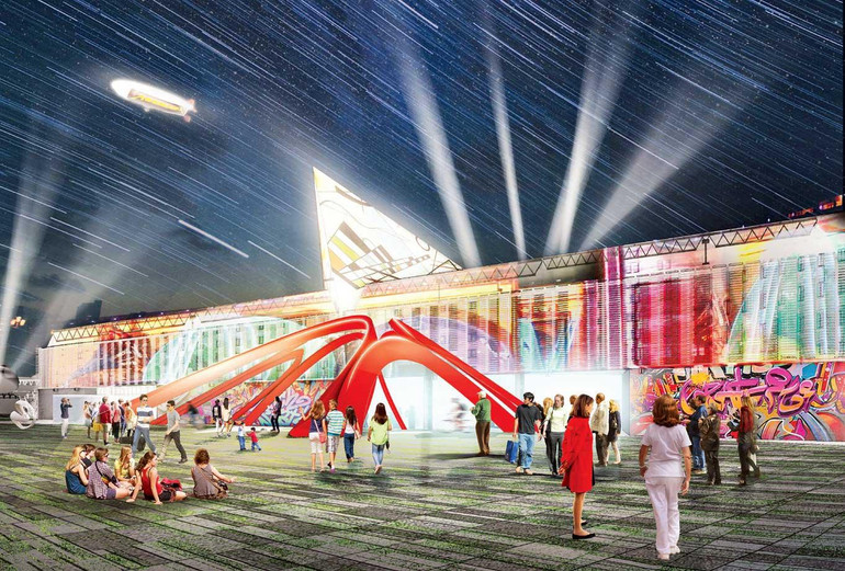 Phối cảnh góc không gian sáng tạo của Dự án tái thiết Nhà máy xe lửa Gia Lâm.