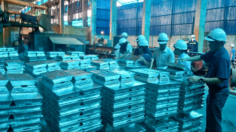 Kẽm thỏi của Nhà máy đạt 99,99 %Zn, đáp ứng 10% nhu cầu trong nước.