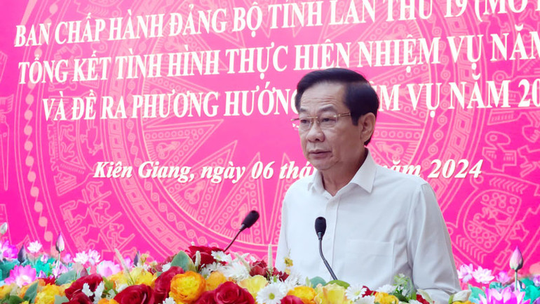 Bí thư Tỉnh ủy Kiên Giang Đỗ Thanh Bình phát biểu.