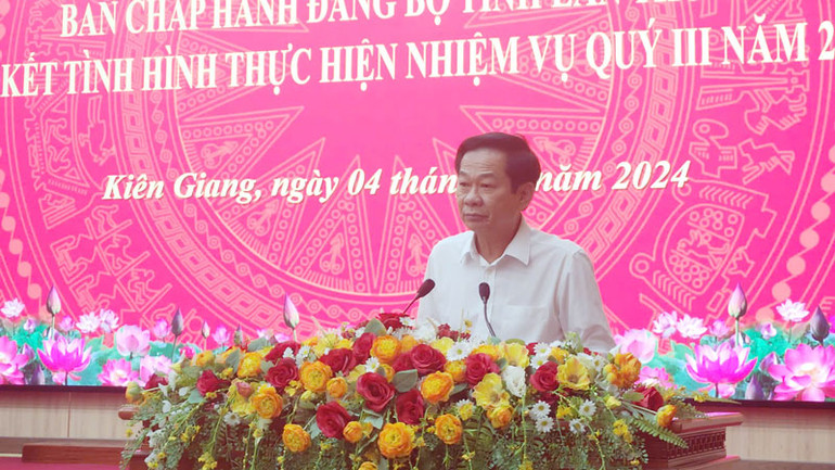Bí thư Tỉnh ủy Kiên Giang Đỗ Thanh Bình phát biểu.