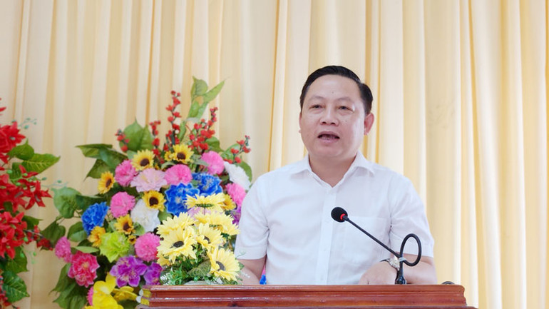 Giám đốc Sở Nông nghiệp và Phát triển nông thôn tỉnh Kiên Giang Lê Hữu Toàn phát biểu tại lễ khởi động.