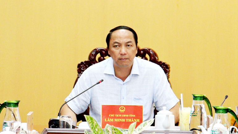 Chủ tịch Ủy ban nhân dân tỉnh Kiên Giang Lâm Minh Thành phát biểu chỉ đạo.