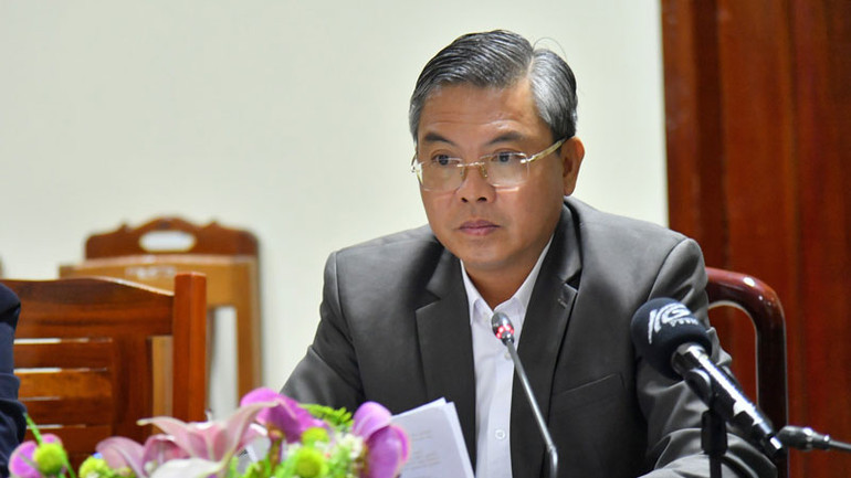 Phó Chủ tịch Ủy ban nhân dân tỉnh Kiên Giang Nguyễn Lưu Trung phát biểu.