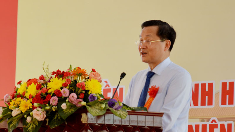 Phó Thủ tướng Chính phủ Lê Minh Khái phát biểu tại buổi lễ khánh thành.