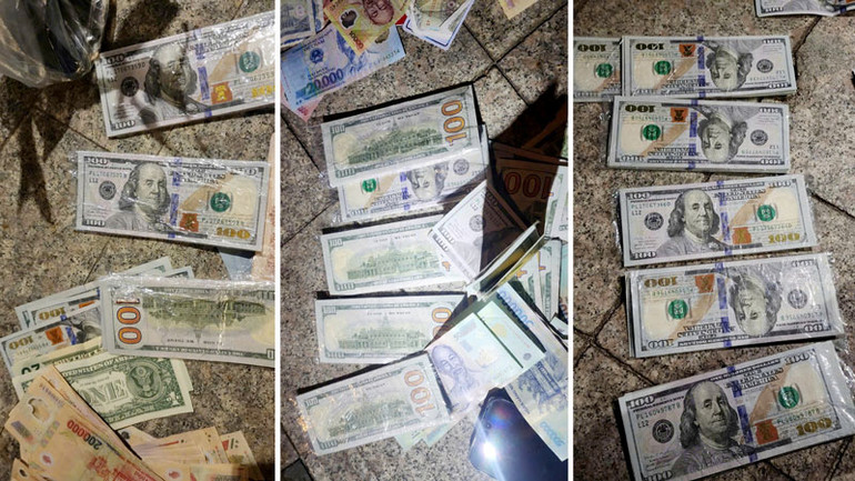 Tang vật thu giữ trên người các đối tượng.