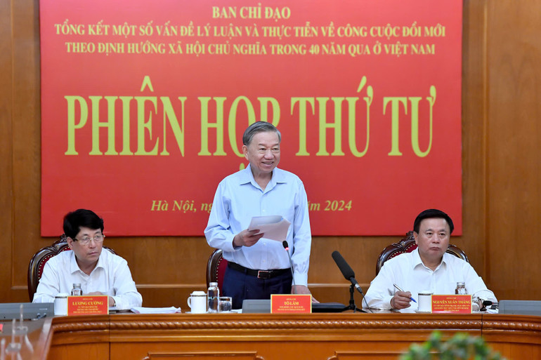 Tổng Bí thư, Chủ tịch nước Tô Lâm phát biểu kết luận phiên họp. Ảnh: ĐĂNG KHOA