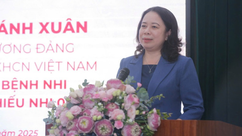 Phó Chủ tịch nước Võ Thị Ánh Xuân phát biểu.