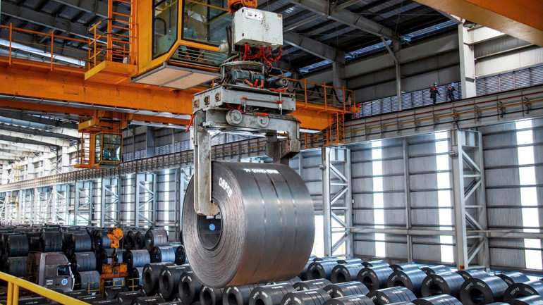 Sản xuất thép tại Khu liên hợp sản xuất gang thép Hòa Phát Dung Quất 1 (Quảng Ngãi).