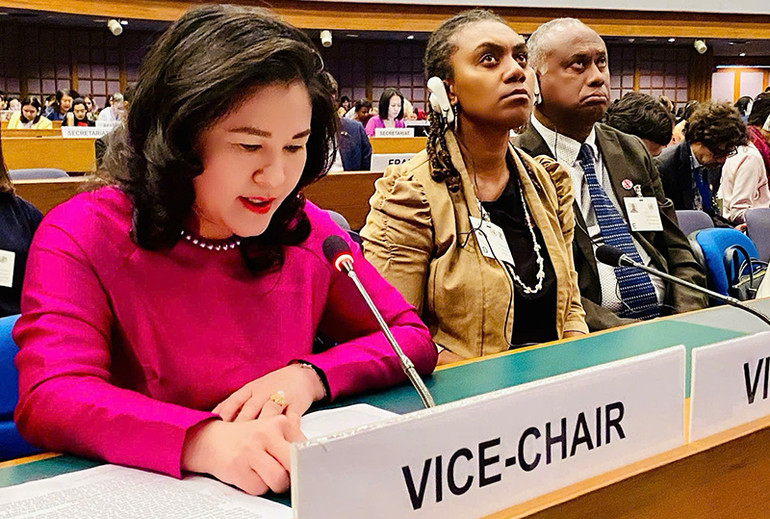 Thứ trưởng Nguyễn Thị Hà phát biểu tại hội nghị. (Ảnh: Molisa)