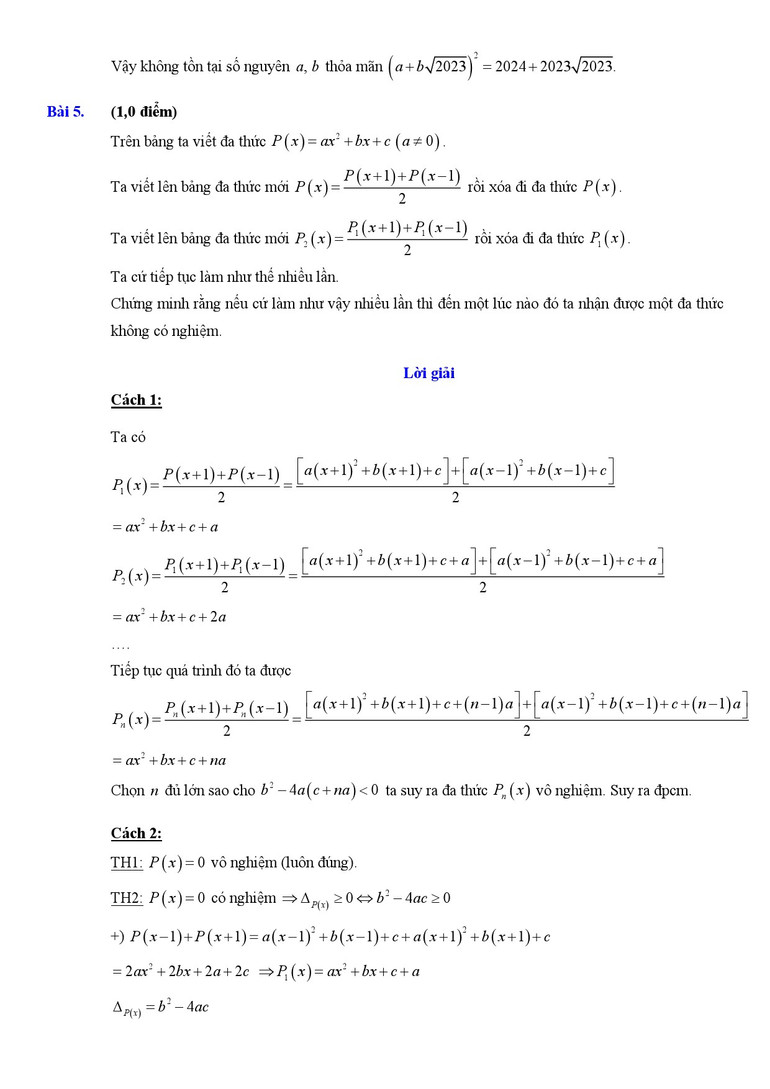 Gợi ý giải do các giáo viên nhóm Toán Tiểu học - THCS - THPT Việt Nam thực hiện