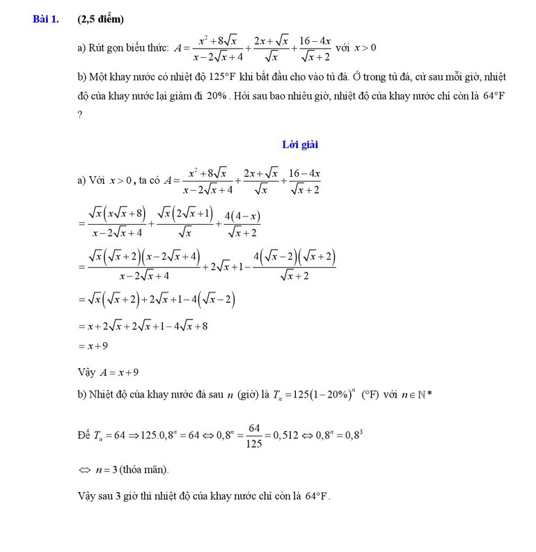 Gợi ý giải do các giáo viên nhóm Toán Tiểu học - THCS - THPT Việt Nam thực hiện