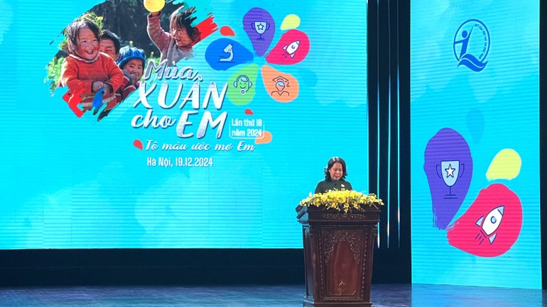 Phó Chủ tịch nước Võ Thị Ánh Xuân phát biểu tại chương trình.