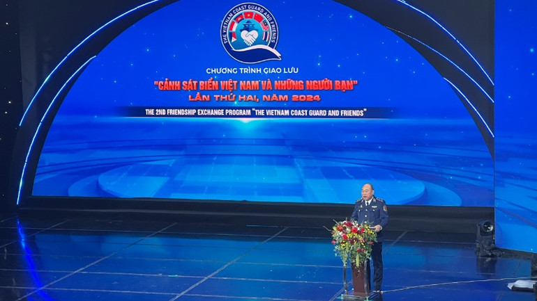 Trung tướng Lê Quang Đạo, Tư lệnh Cảnh sát biển Việt Nam phát biểu tại chương trình.