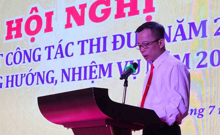 Ông Trần Xuân Tâm, Phó Giám đốc (phụ trách) Quỹ Bảo vệ và Phát triển rừng tỉnh Điện Biên thông tin kết quả thực hiện chi trả dịch vụ môi trường rừng của 7 tỉnh Tây Bắc trong năm 2023.