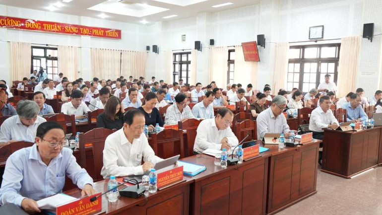 Đại biểu tham dự Hội nghị Tỉnh ủy Bến Tre lần thứ 20. (Ảnh: HOÀNG TRUNG)