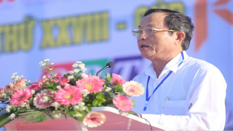 Ông Trần Đình Ánh, Phó Tổng Biên tập Báo và Đài Phát thanh-Truyền hình Quảng Nam, phát biểu khai mạc.