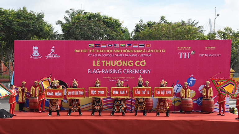 Thành phố Đà Nẵng chào mừng Đại hội Thể thao học sinh Đông Nam Á lần thứ 13 năm 2024. (Ảnh:ANH ĐÀO)