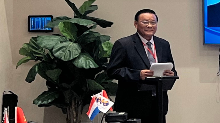 Phó Bí thư Thường trực Tỉnh ủy Lê Kim Toàn phát biểu tại hội thảo. (Ảnh: Trung tâm Xúc tiến đầu tư Bình Định) Phó Bí thư Thường trực Tỉnh ủy Lê Kim Toàn phát biểu tại hội thảo. (Ảnh: Trung tâm Xúc tiến đầu tư Bình Định)