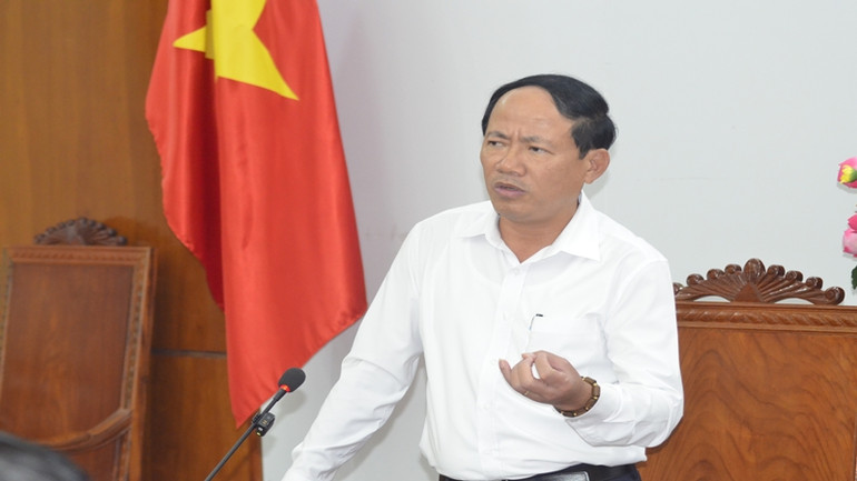 Đồng chí Phạm Anh Tuấn, Chủ tịch Ủy ban nhân dân tỉnh Bình Định phát biểu ý kiến tại buổi làm việc.