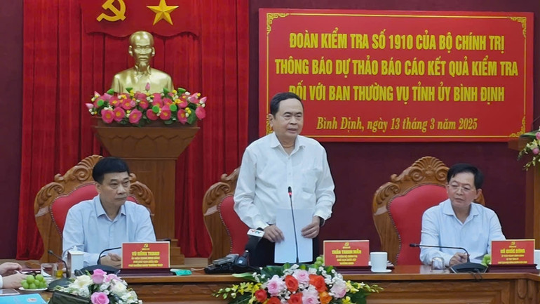 Chủ tịch Quốc hội Trần Thanh Mẫn phát biểu tại buổi làm việc.